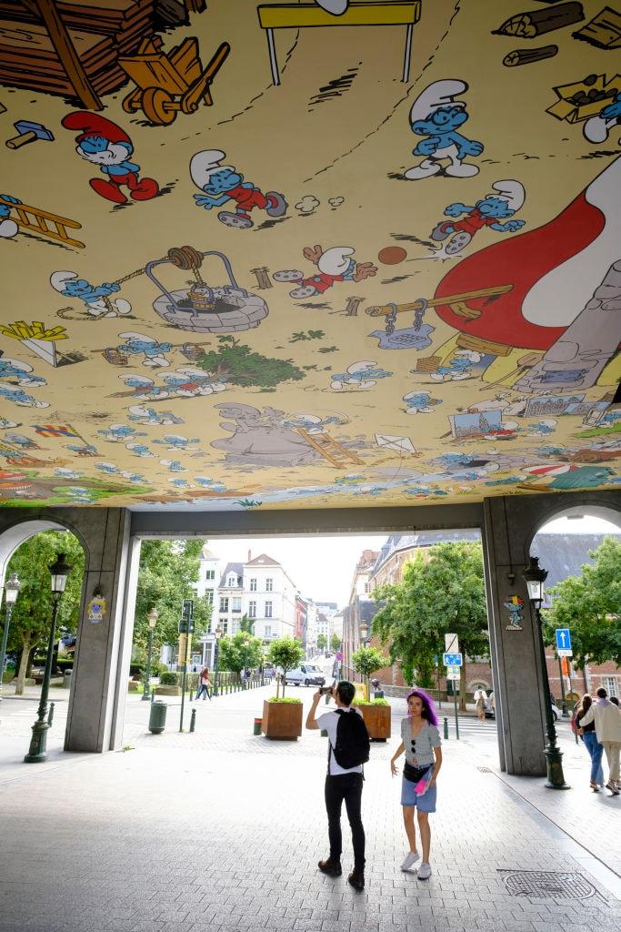 Schlümpfe Wandbild