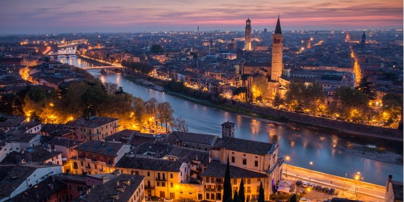 Verona Panorama Dämmerung