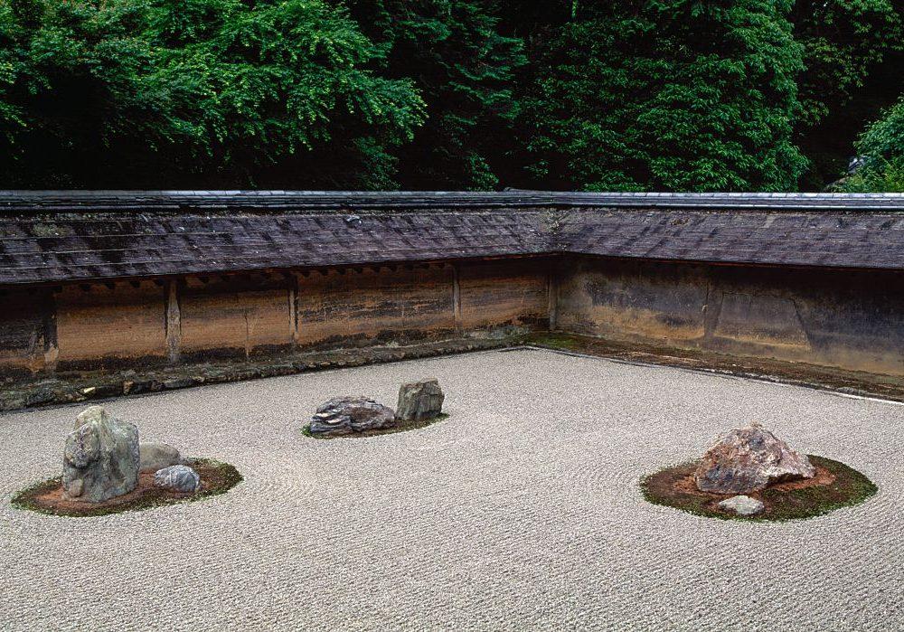 Der Felsen-Garten des Tempels Ryoan-ji