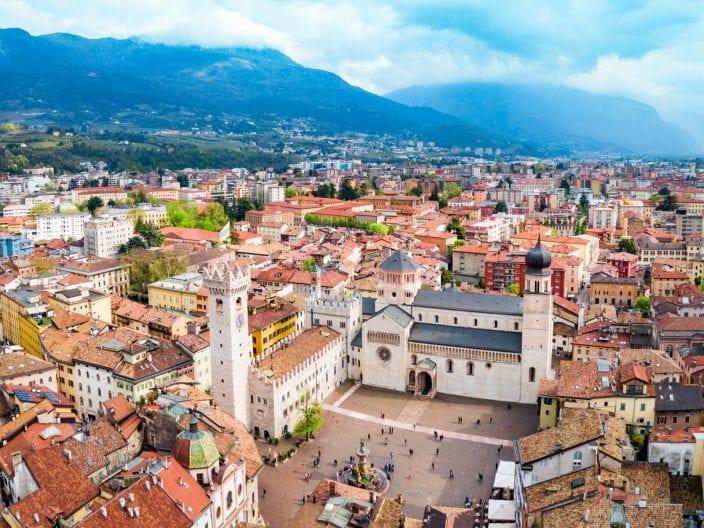 Piazza Duomo in Trento, Sicht aus der Luft