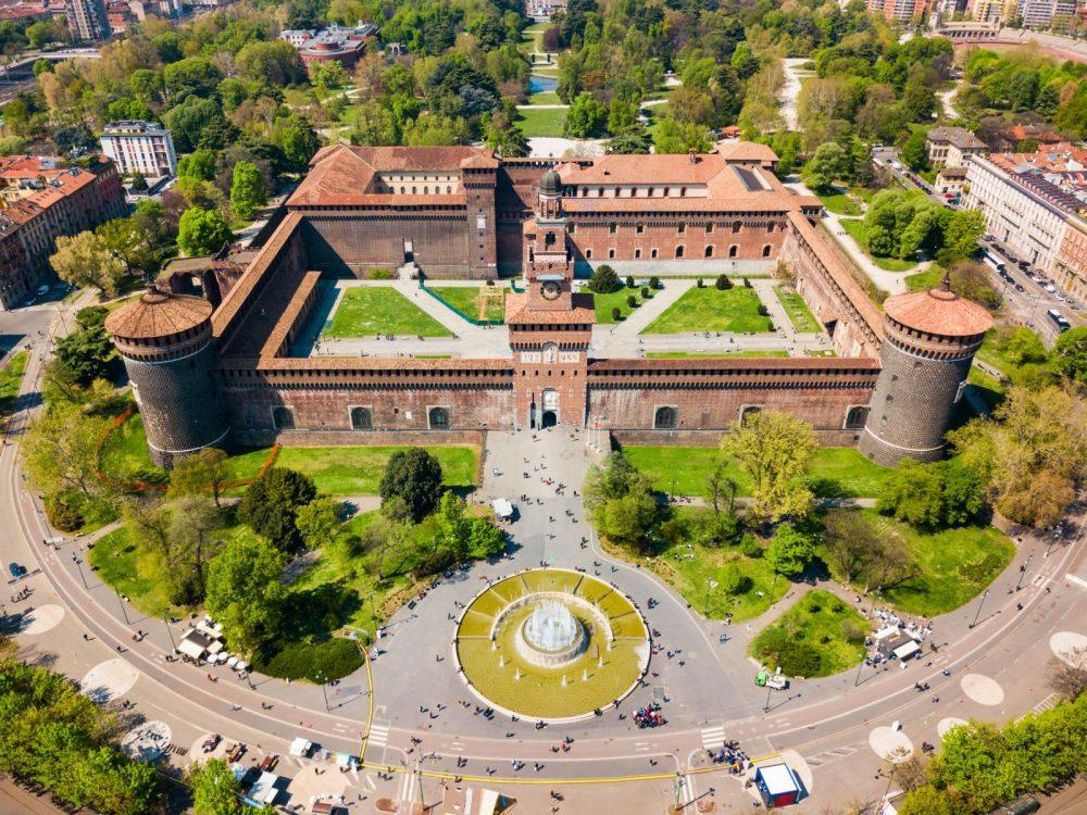 Castello Sforzesco Milano aus der Luft