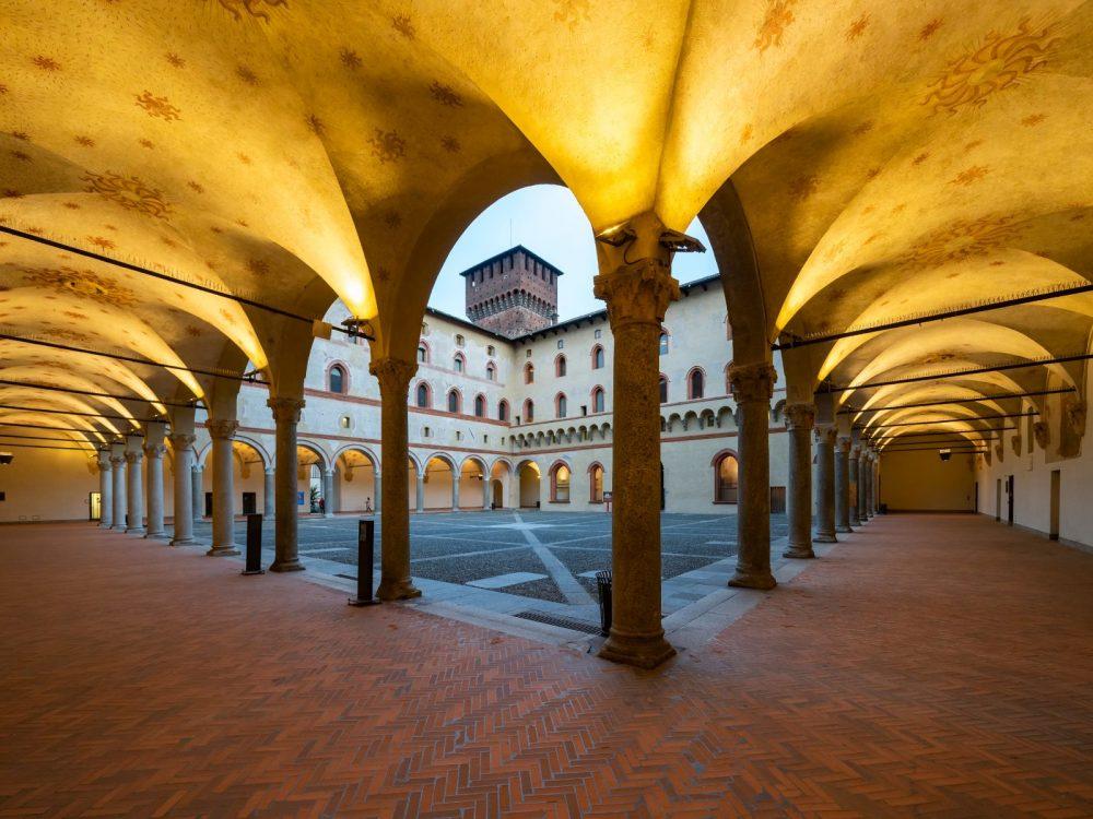 Innenseiten des Castello Sforzesco, Mailand