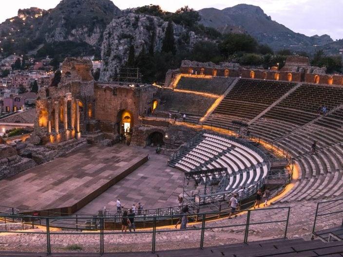 Das Griechische Theater von Taormina, nachts